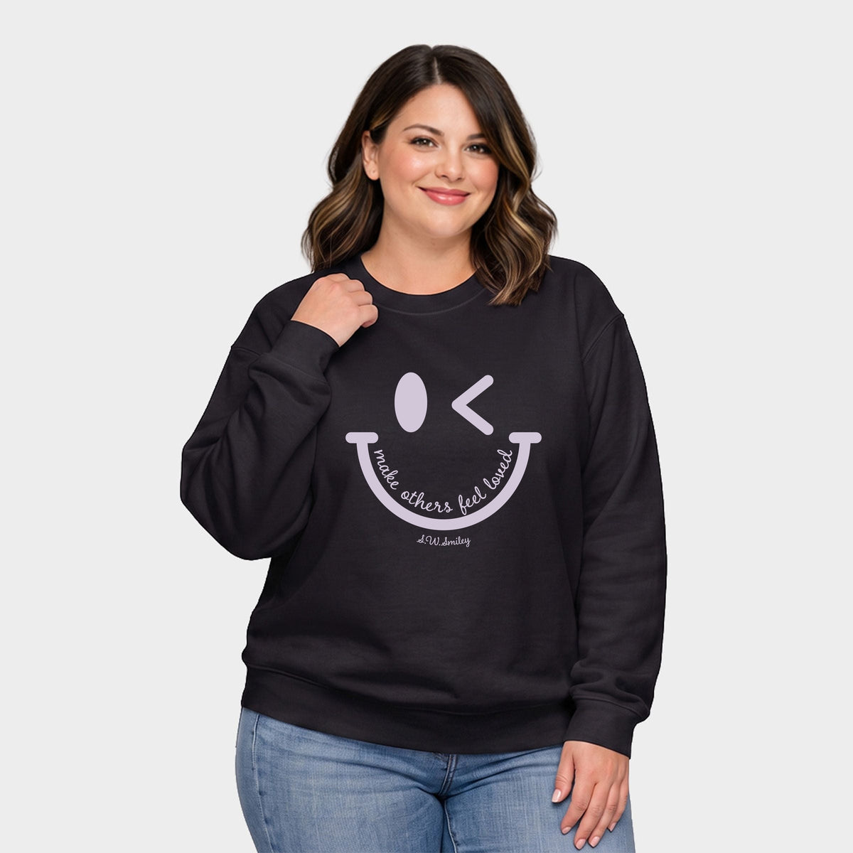 S.W.Smiley Make Others Feel Loved Puff - Women's Plus Sweatshirt