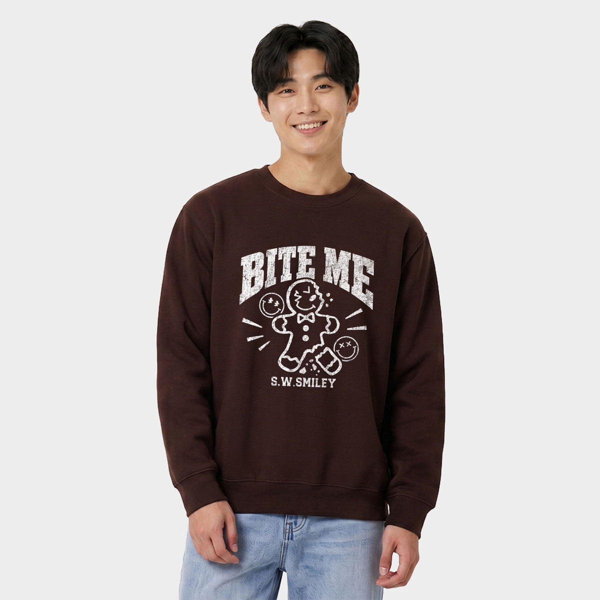 S.W.Smiley Bite Me Gingerbread - Men's Graphic Sweatshirt