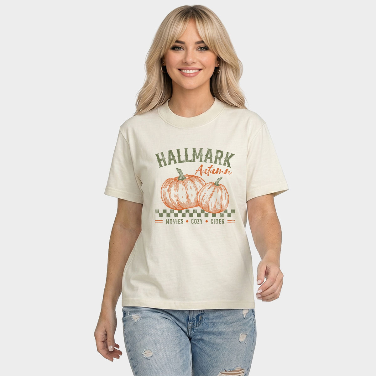 Hallmark - Autumn Pumpkins - Women's Relaxed Boxy Tee
