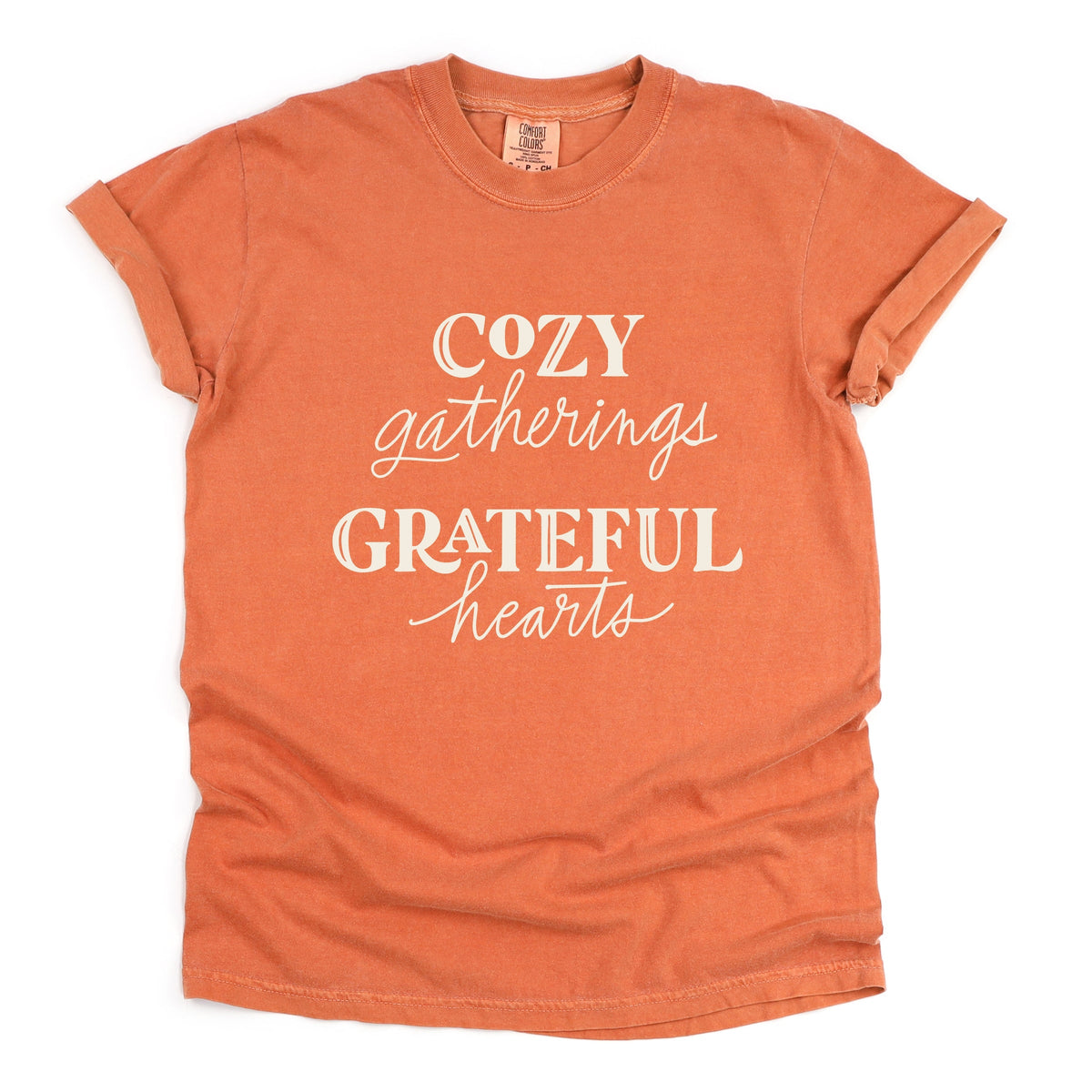 Hallmark - Cozy Gatherings Grateful Hearts - Women's Garment Dyed Graphic T-Shirt