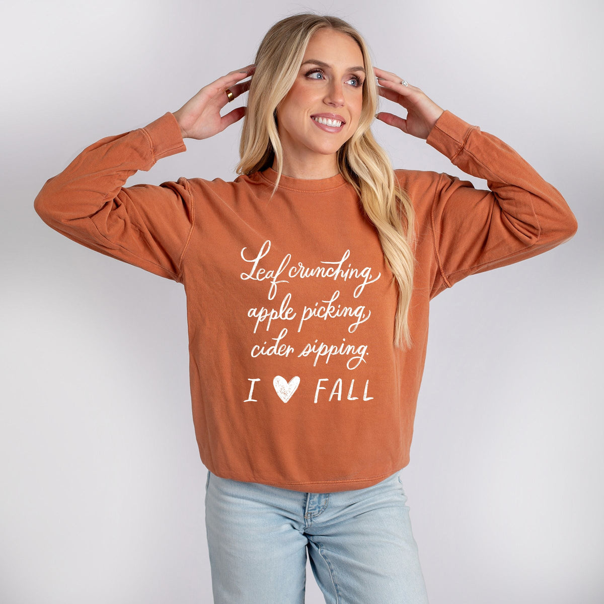 Hallmark - I Love Fall - Women's Lightweight Garment Dyed Sweatshirt