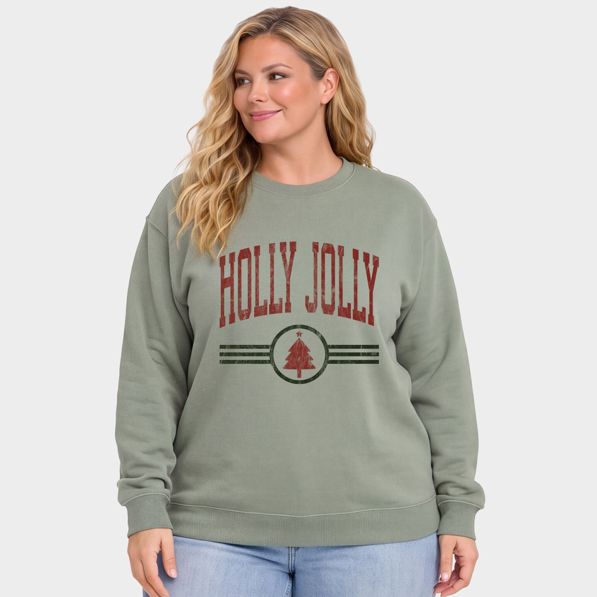 Holly Jolly Arched Lines - Women's Plus Sweatshirt