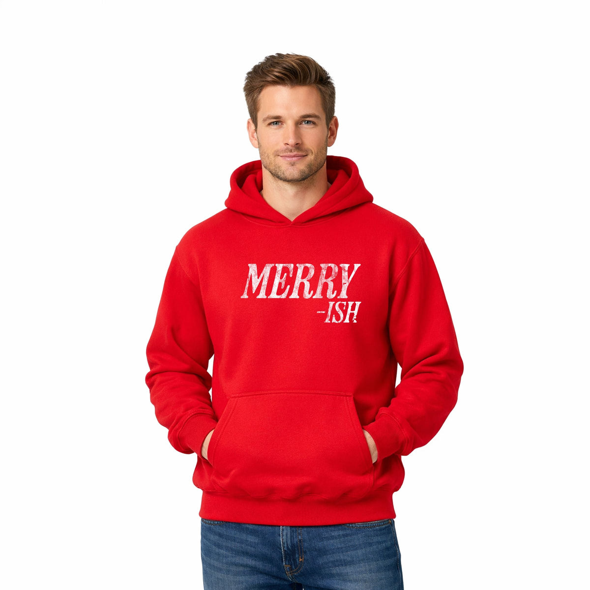 Merry-Ish Distressed - Men's Graphic Hoodie
