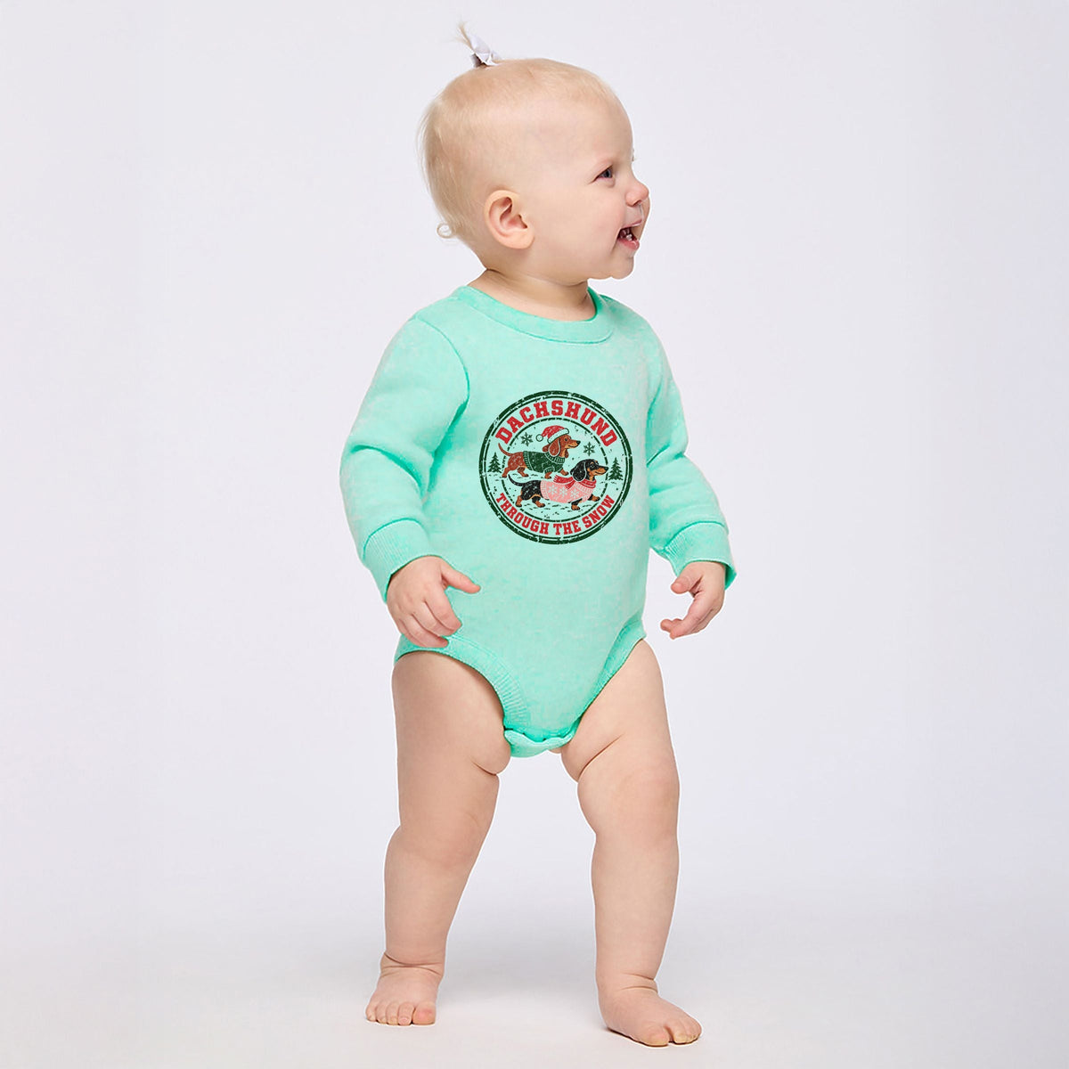 Dachshund Through The Snow - Infant Fleece BodySuit