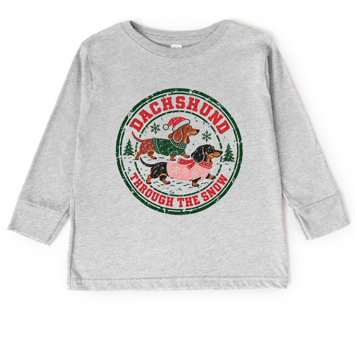 Dachshund Through The Snow - Toddler Long Sleeve Graphic Tee