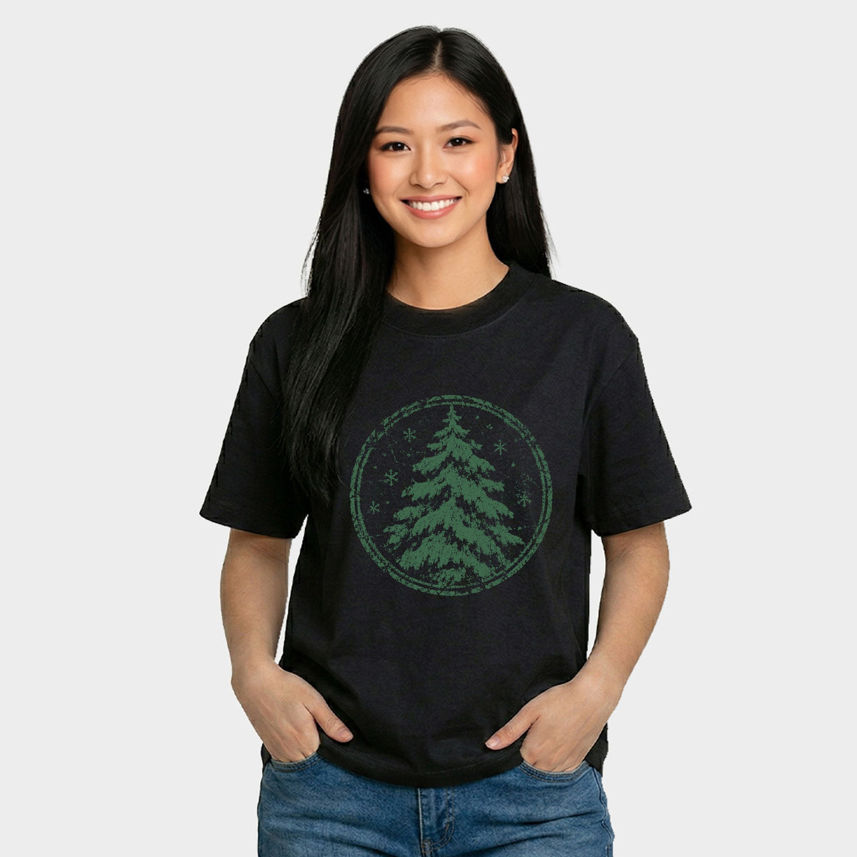 Green Tree Circle - Women's Relaxed Boxy Tee