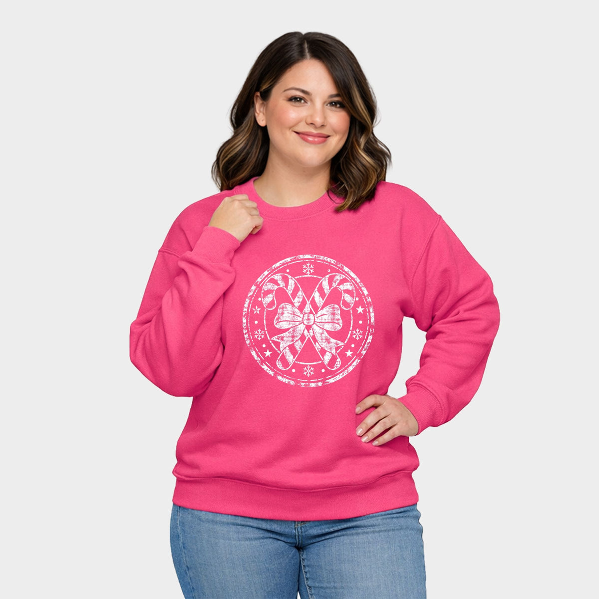 Candy Cane Circle - Women's Plus Sweatshirt