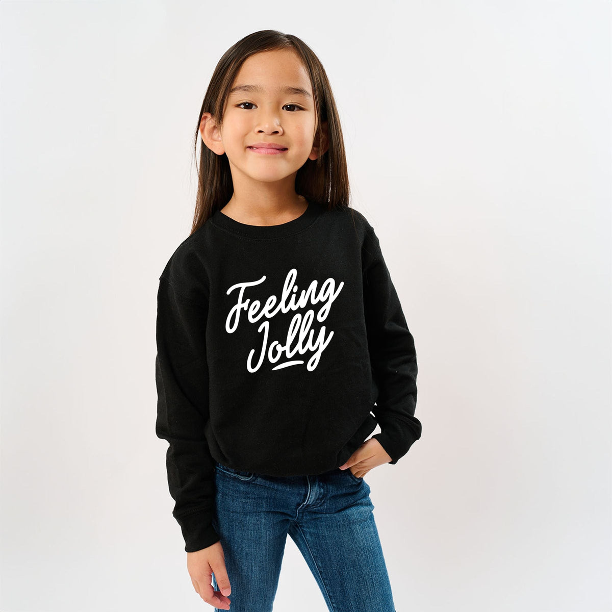 Feeling Jolly Cursive - Youth Graphic Sweatshirt