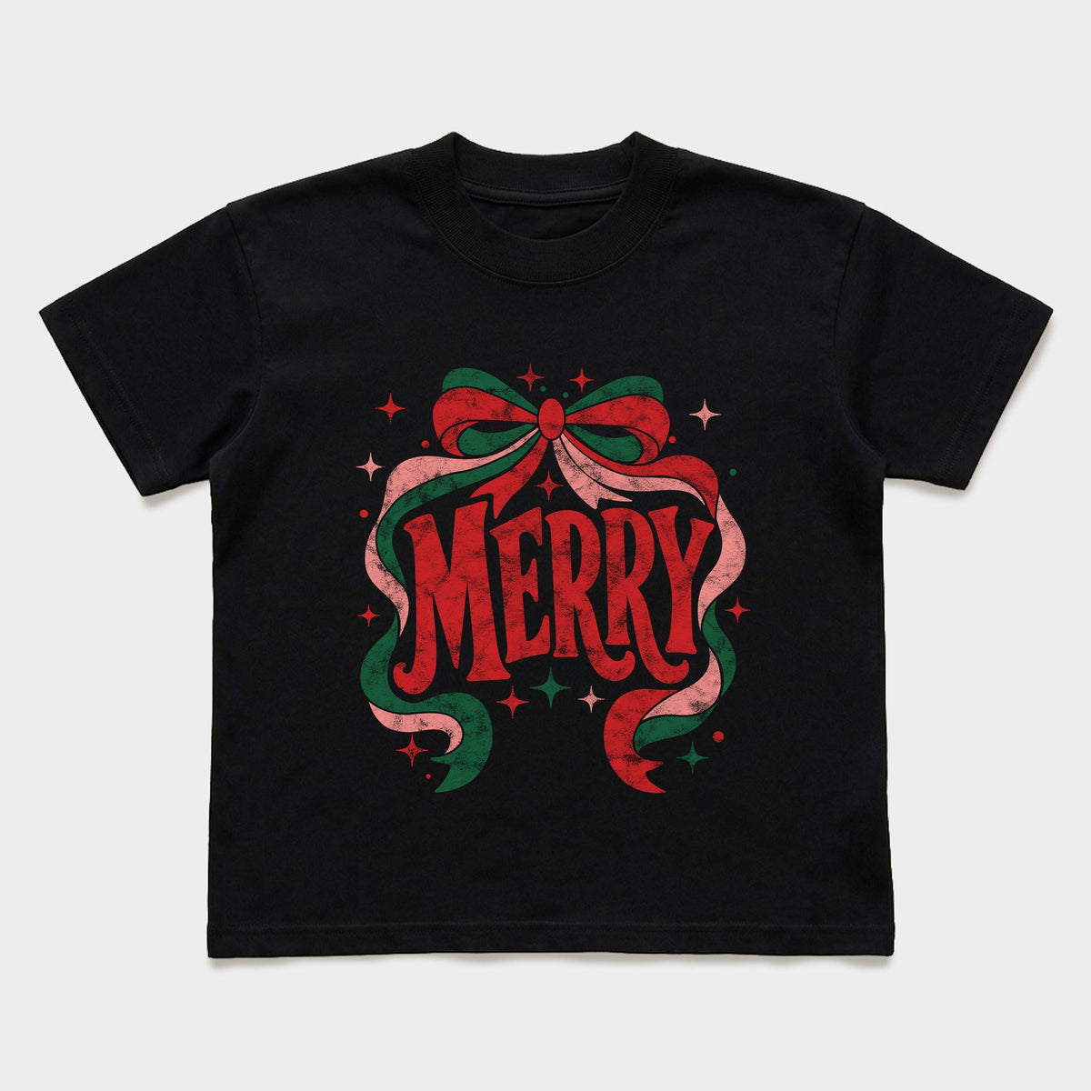 Merry Bow Stars - Women's Relaxed Boxy Tee