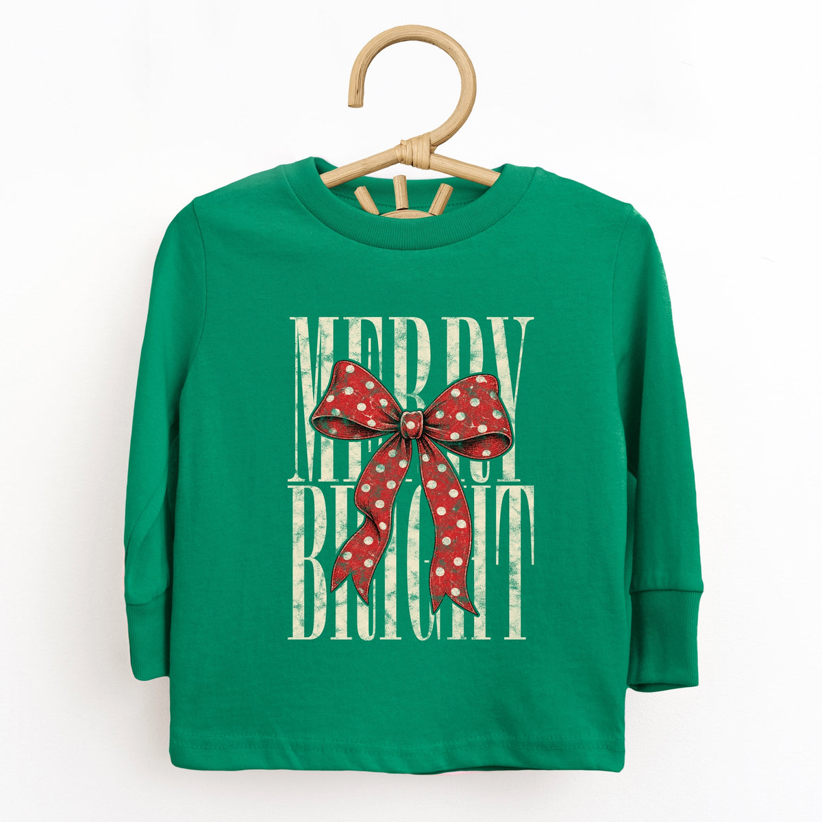 Merry Bright Bow - Toddler Long Sleeve Graphic Tee