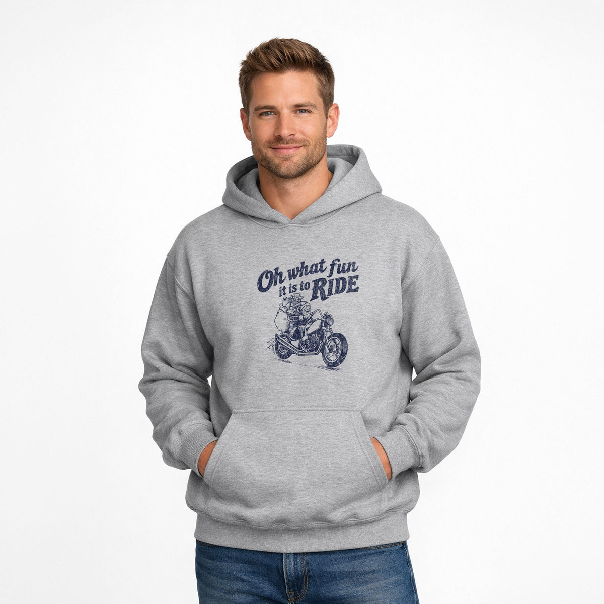 Oh What Fun Motorcycle - Men's Graphic Hoodie