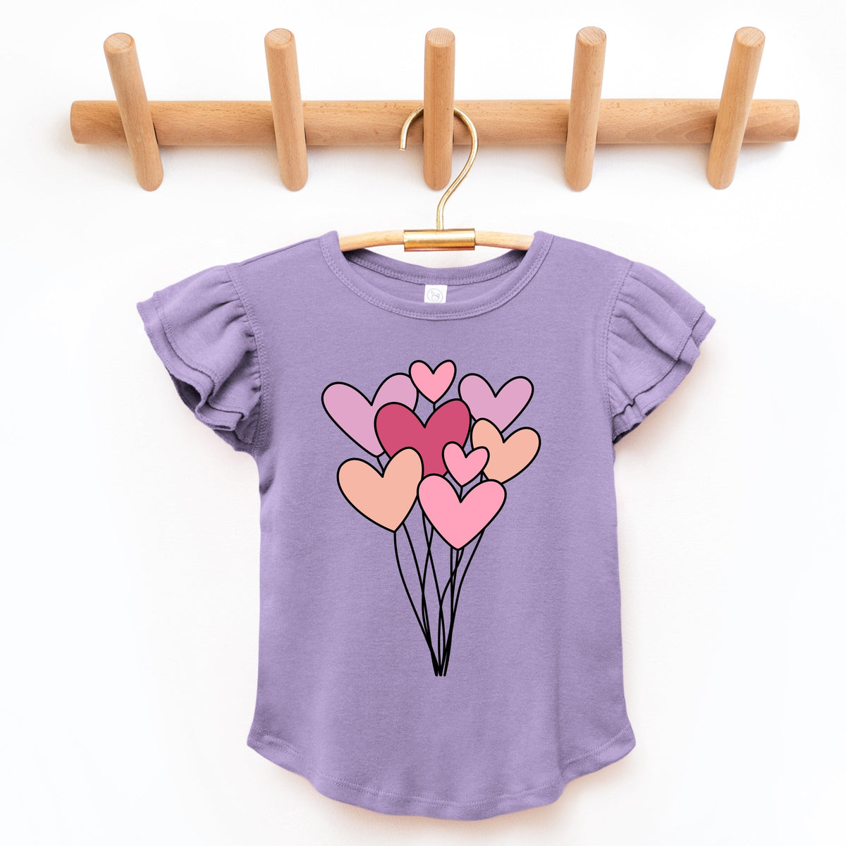 Heart Balloon Bundle - Flutter Sleeve Graphic T-Shirt