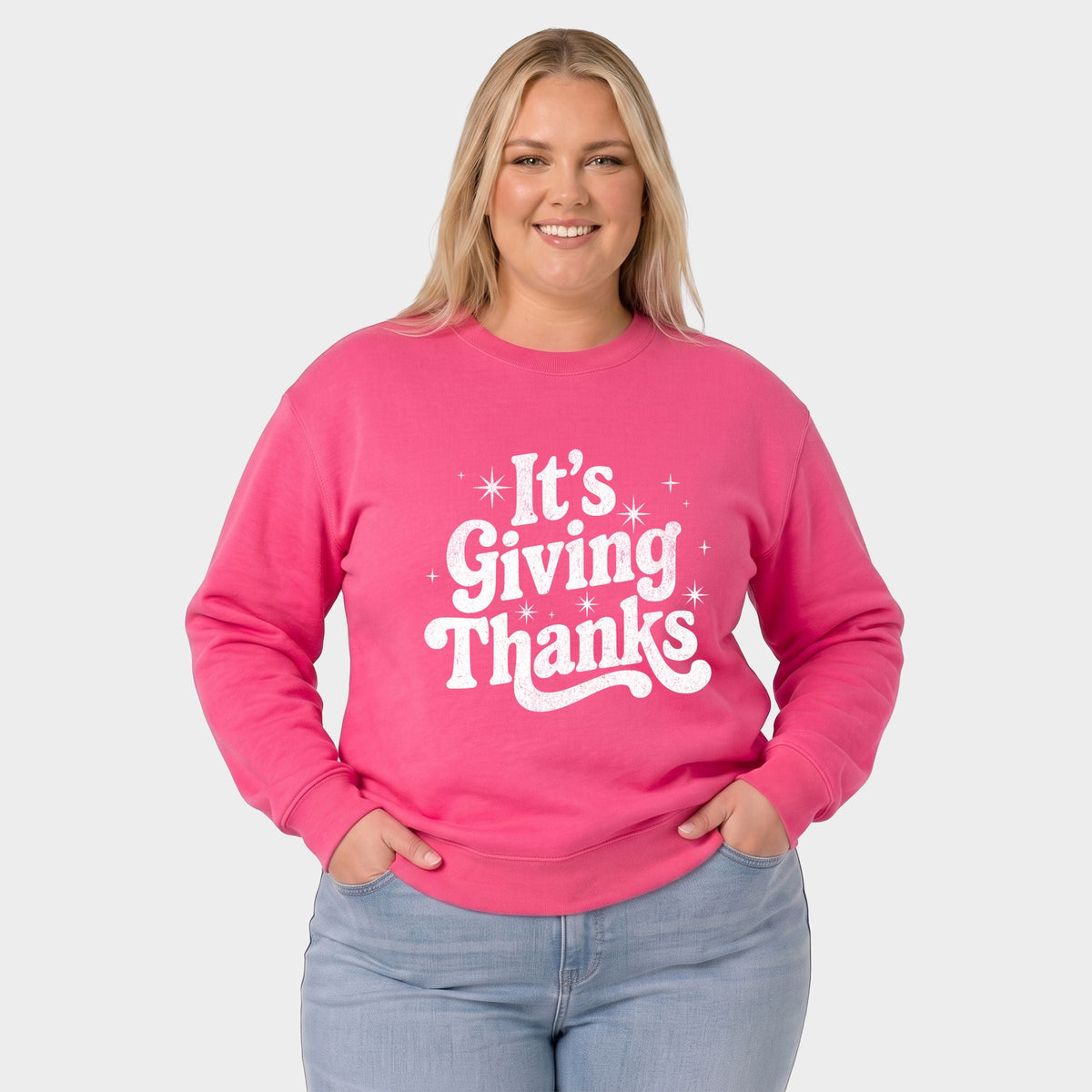 Its Giving Thanks - Women's Plus Sized Graphic Sweatshirt