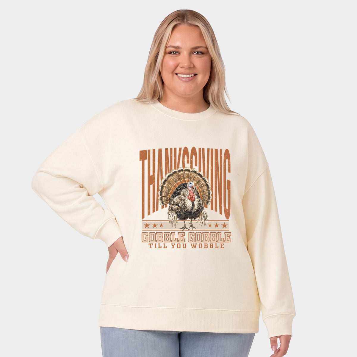 Thanksgiving Gobble Gobble Till You Wobble - Women's Plus Sweatshirt