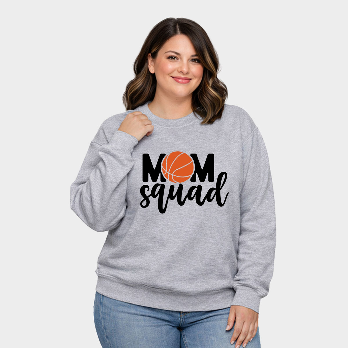Mom Squad Basketball - Women's Plus Sized Graphic Sweatshirt