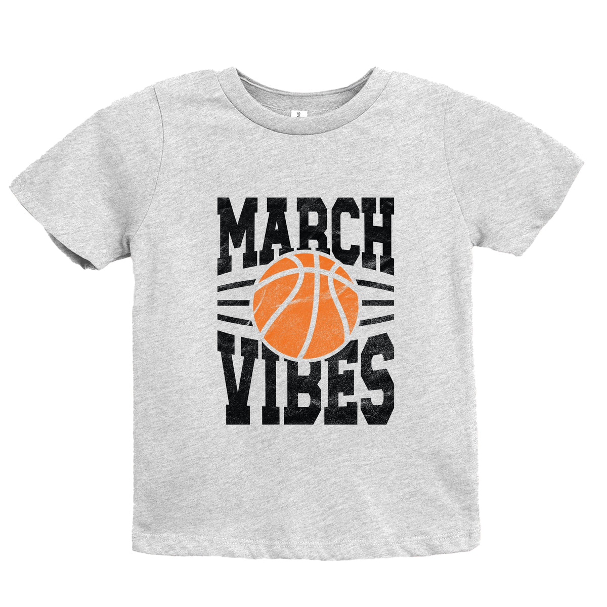 March Vibes Basketball Distressed - Youth Short Sleeve Graphic T-Shirt