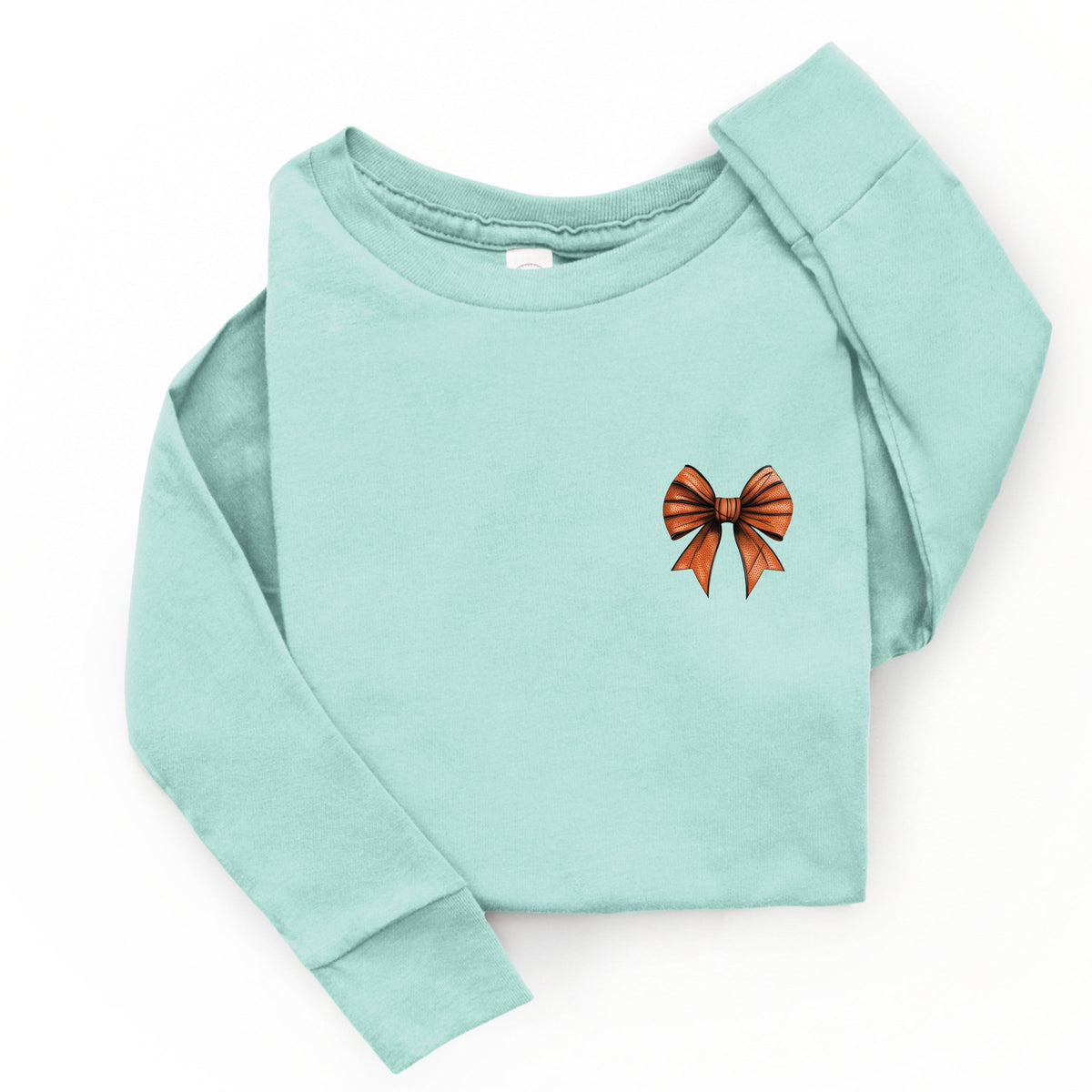 Basketball Game Day Stacked Coquette Front and Back Design - Toddler Long Sleeve Graphic Tee