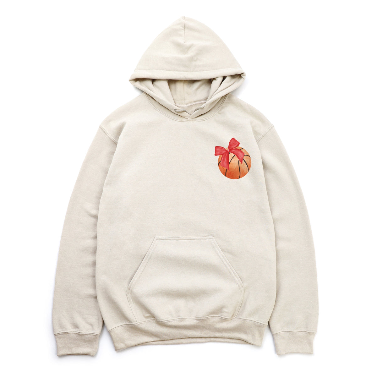 Watercolor Basketball Collage Coquette Front And Back Design - Women's Graphic Hoodie