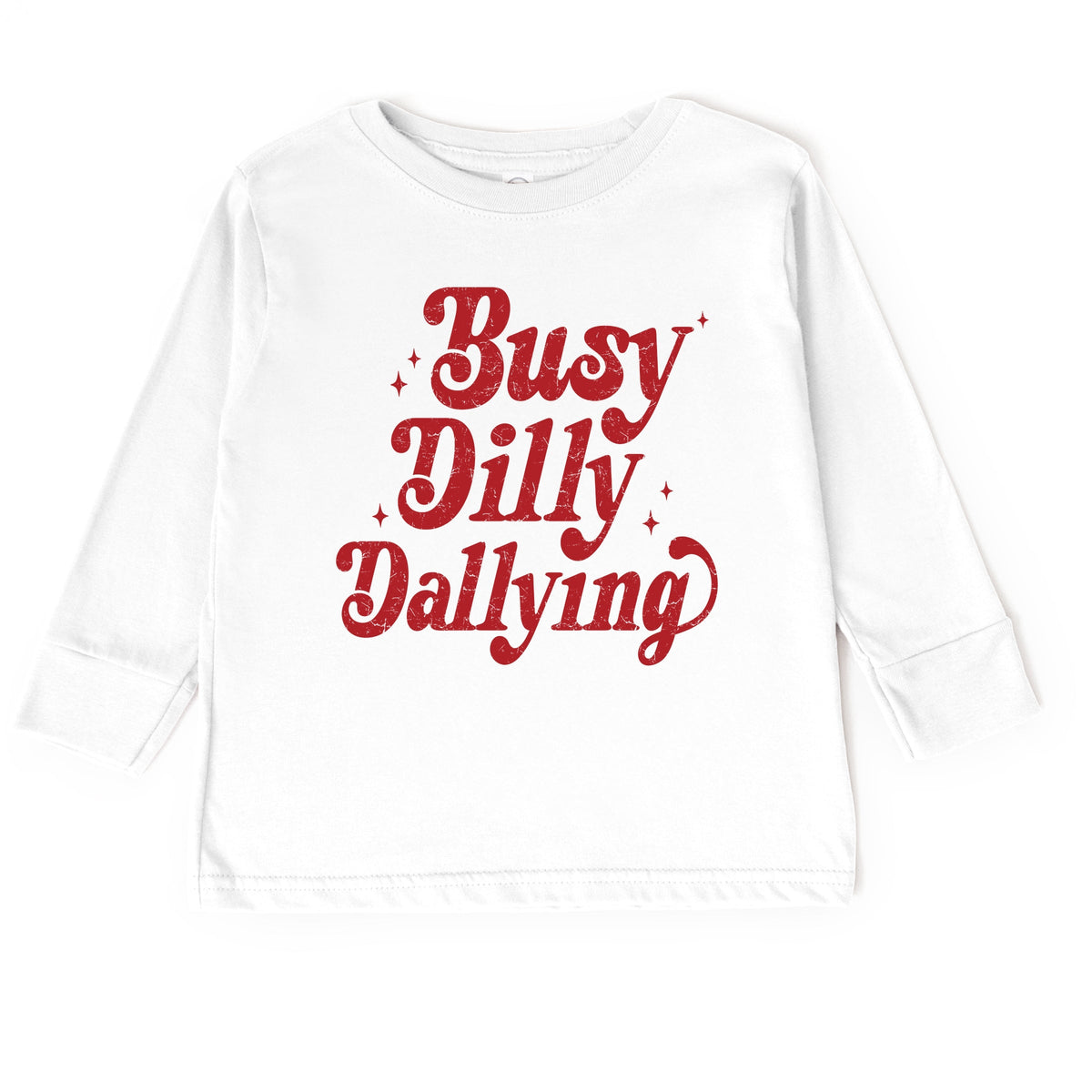 Busy Dilly Dallying Stars Distressed - Toddler Long Sleeve Graphic Tee