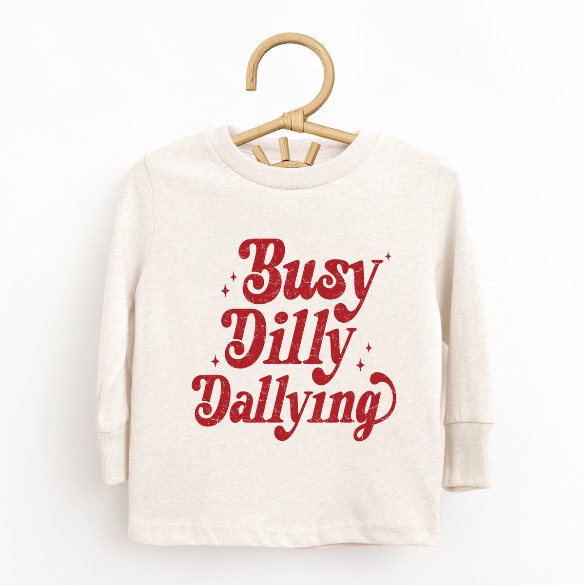 Busy Dilly Dallying Stars Distressed - Toddler Long Sleeve Graphic Tee
