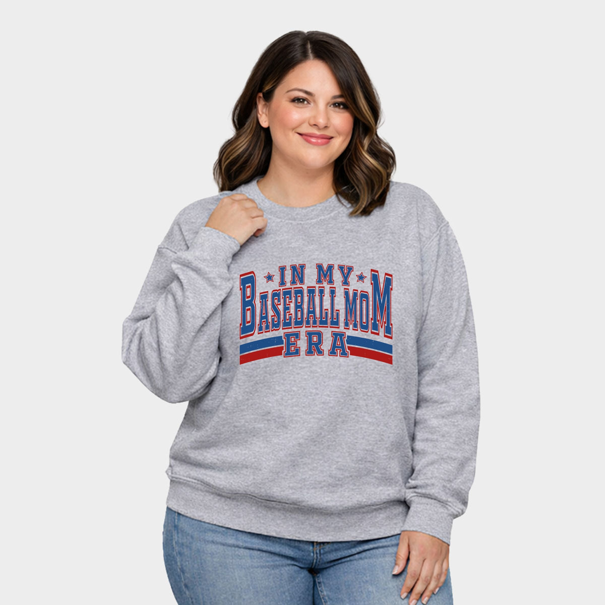 In My Baseball Mom Era - Women's Plus Sized Graphic Sweatshirt