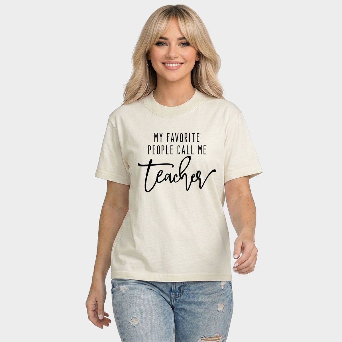My Favorite People Call Me Teacher - Women's Relaxed Boxy Tee