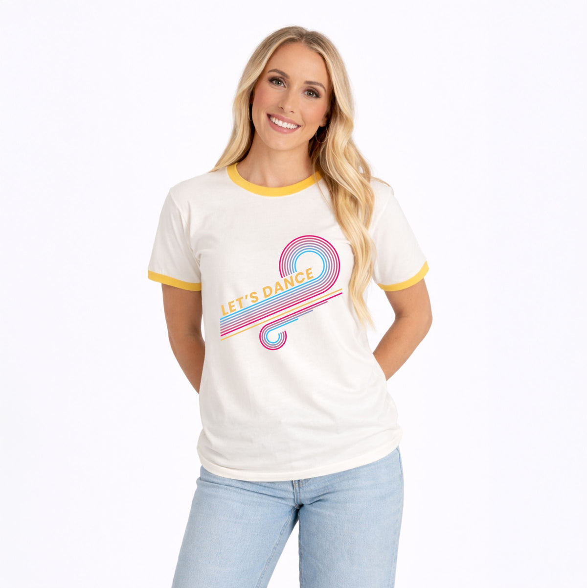Let's Dance Swirls - Women's Ringer Graphic T-Shirt