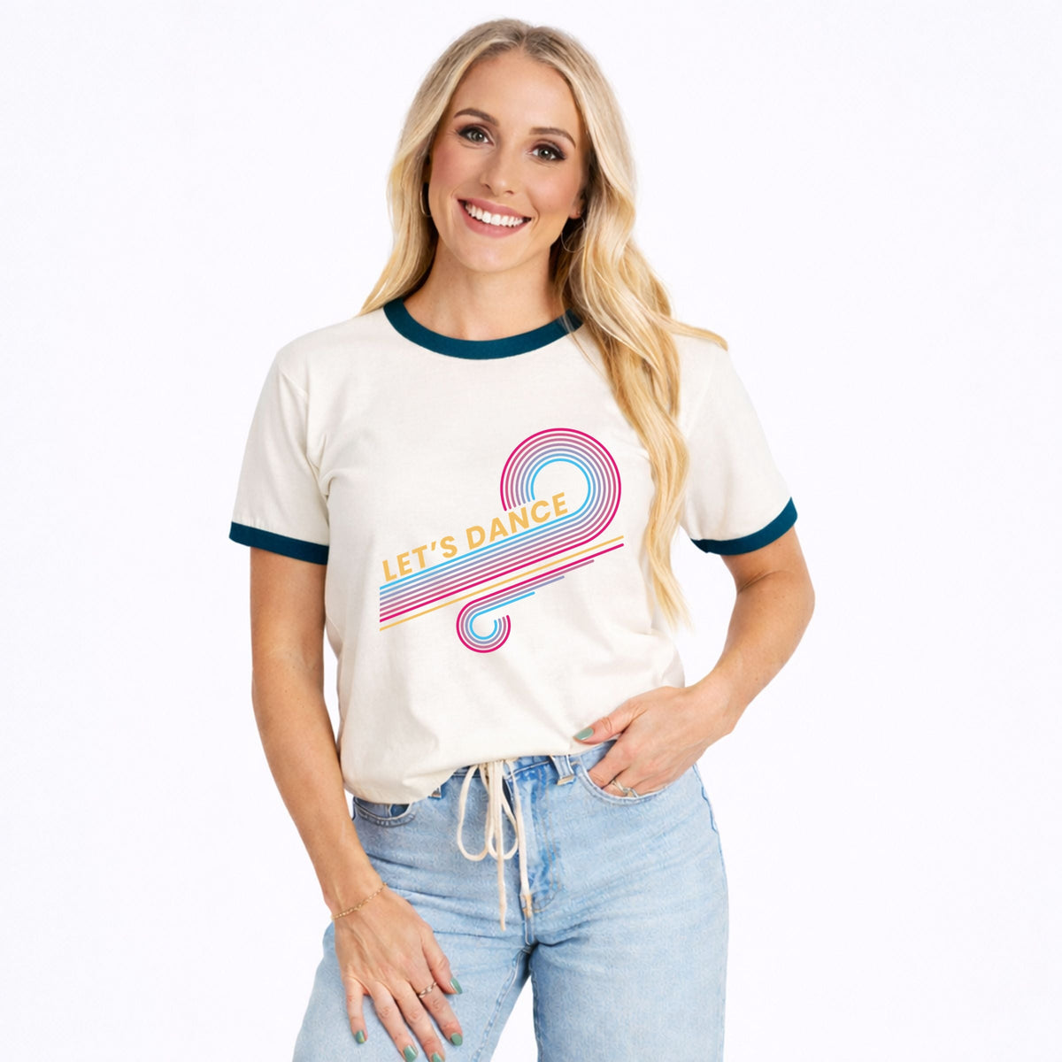 Let's Dance Swirls - Women's Ringer Graphic T-Shirt