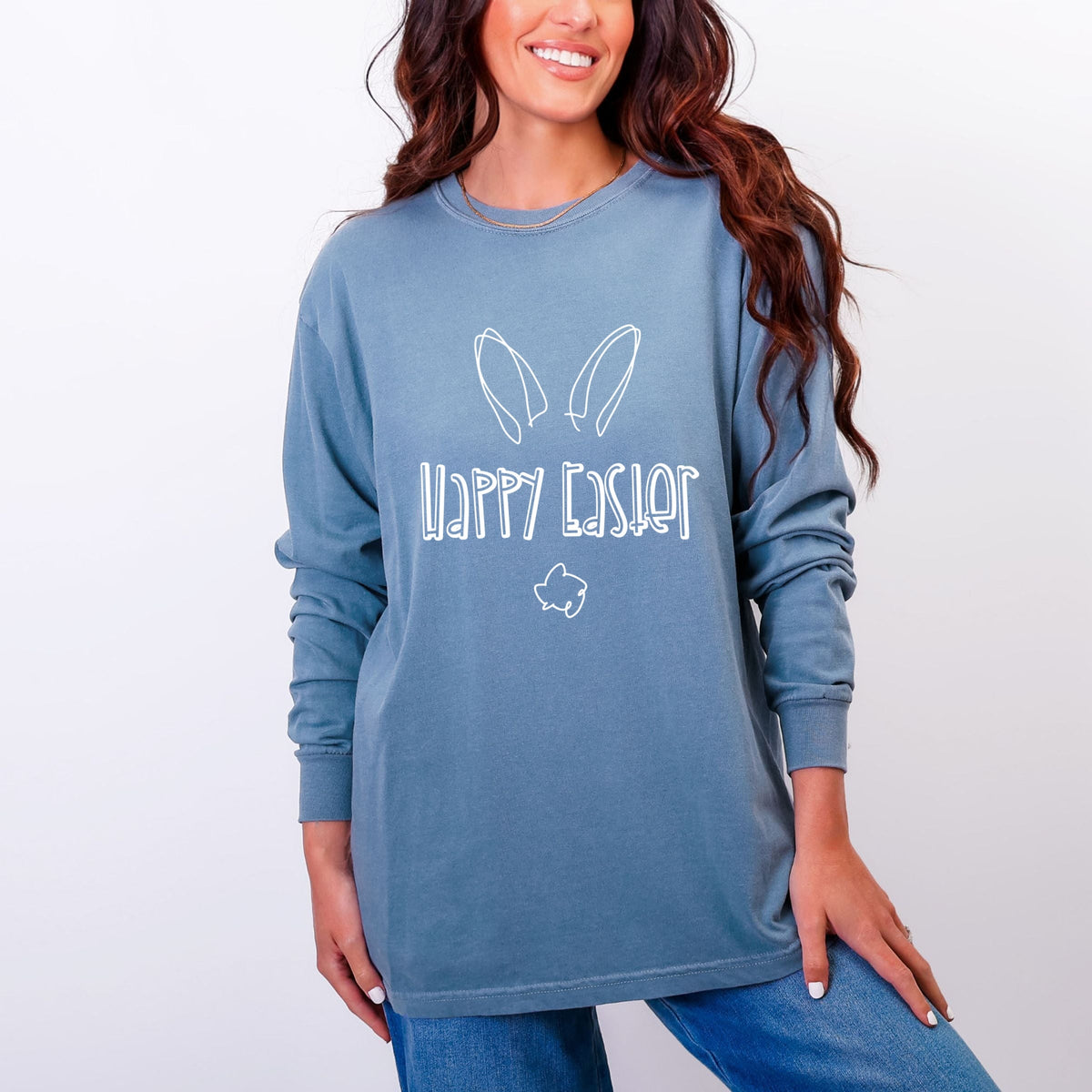 Happy Easter - Women's Garment Dyed Long Sleeve