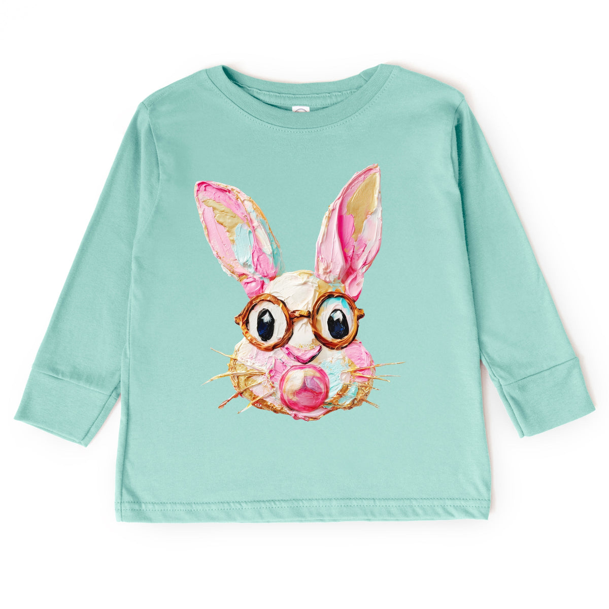Bunny Face Textured Paint - Toddler Long Sleeve Graphic Tee