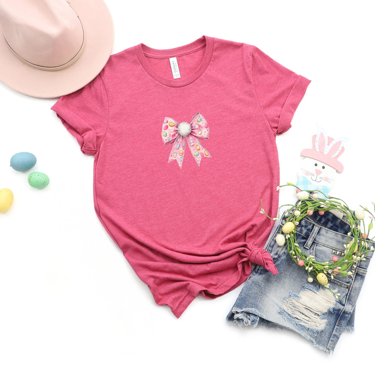 Easter Egg Bow Coquette - Women's Short Sleeve Graphic T-Shirt