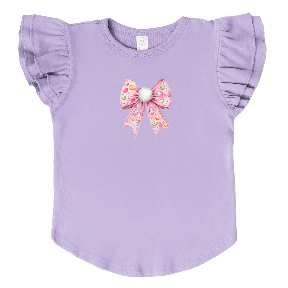 Easter Egg Bow Coquette - Flutter Sleeve Graphic T-Shirt