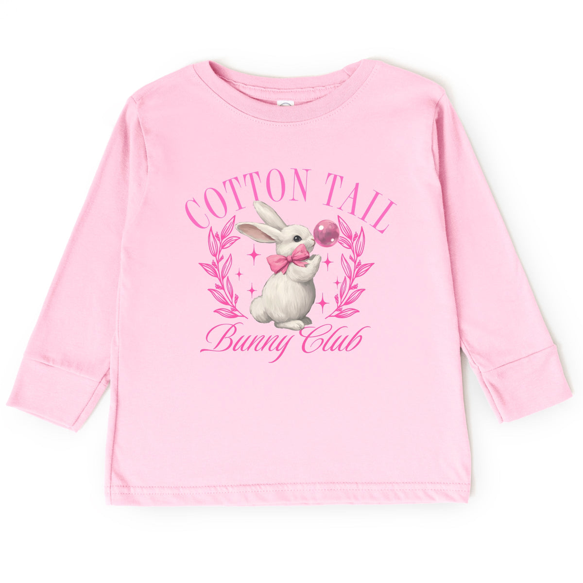 Cotton Tail Bunny Club Bubblegum - Toddler Long Sleeve Graphic Tee