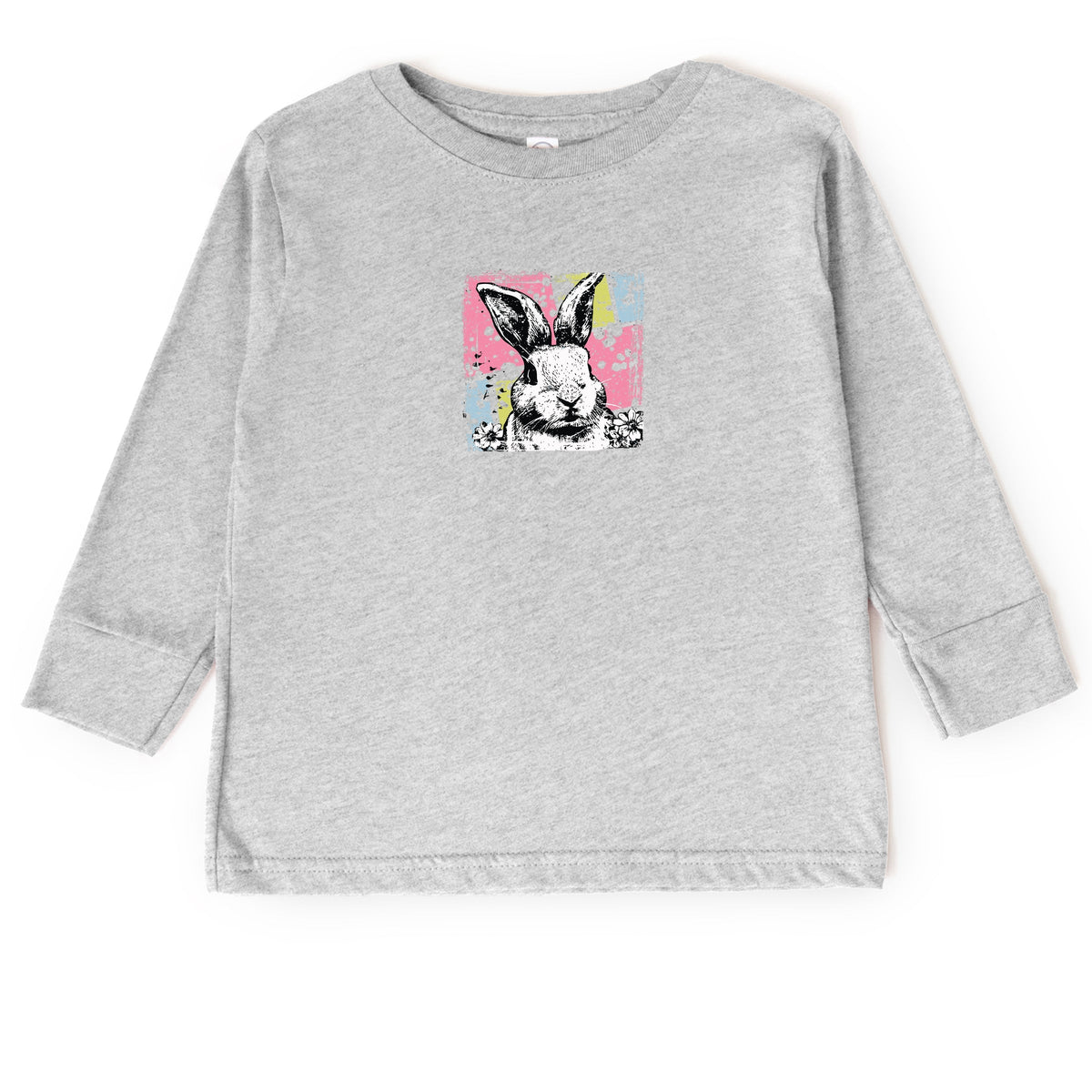 Bunny Square Distressed - Toddler Long Sleeve Graphic Tee