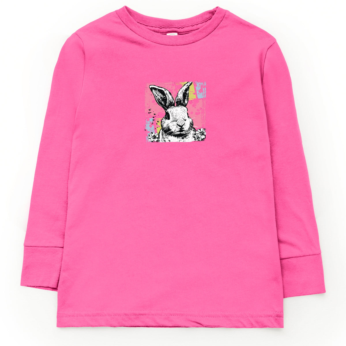 Bunny Square Distressed - Toddler Long Sleeve Graphic Tee