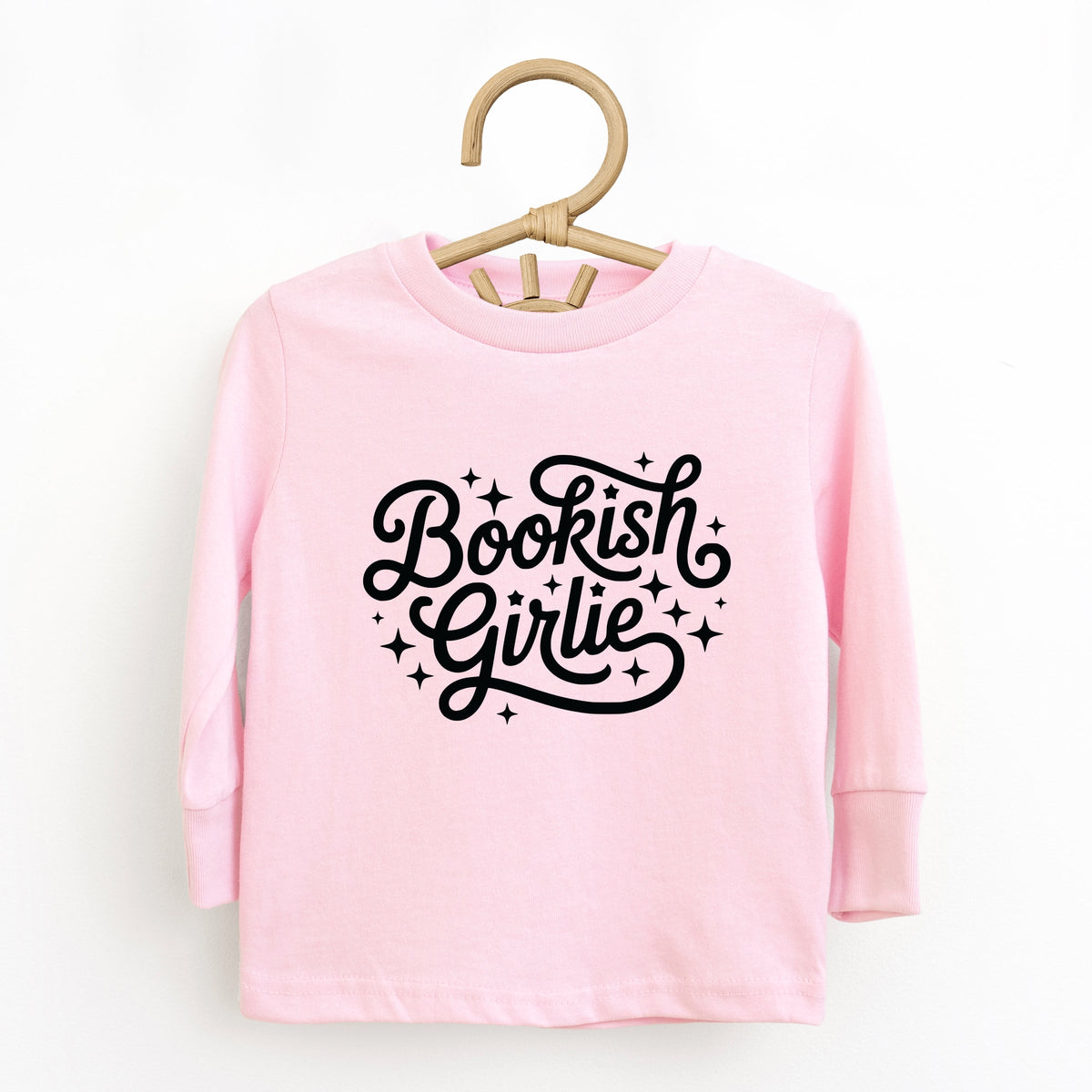 Bookish Girlie Cursive Stars - Toddler Long Sleeve Graphic Tee