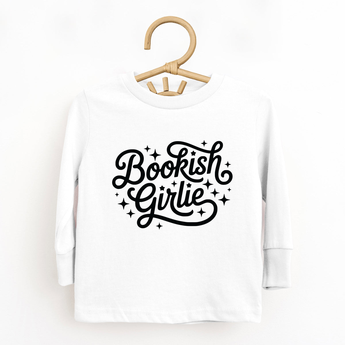 Bookish Girlie Cursive Stars - Toddler Long Sleeve Graphic Tee