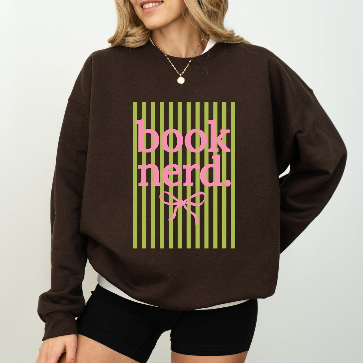 Green Book Nerd Stripes - Women's Graphic Sweatshirt