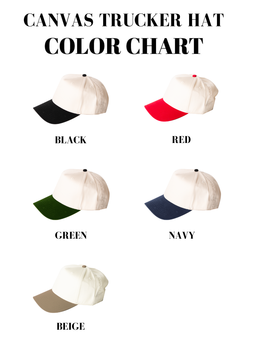 3D Puff Embroidered Game Day Upside Down Arch - Women's Canvas Trucker Hat
