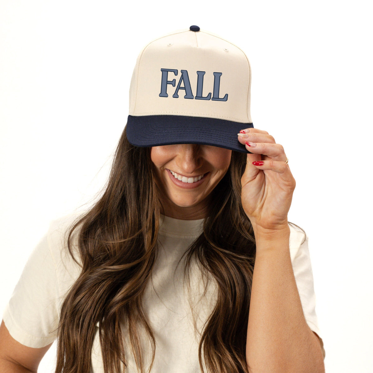 3D Puff Embroidered Fall Bold - Women's Canvas Trucker Hat