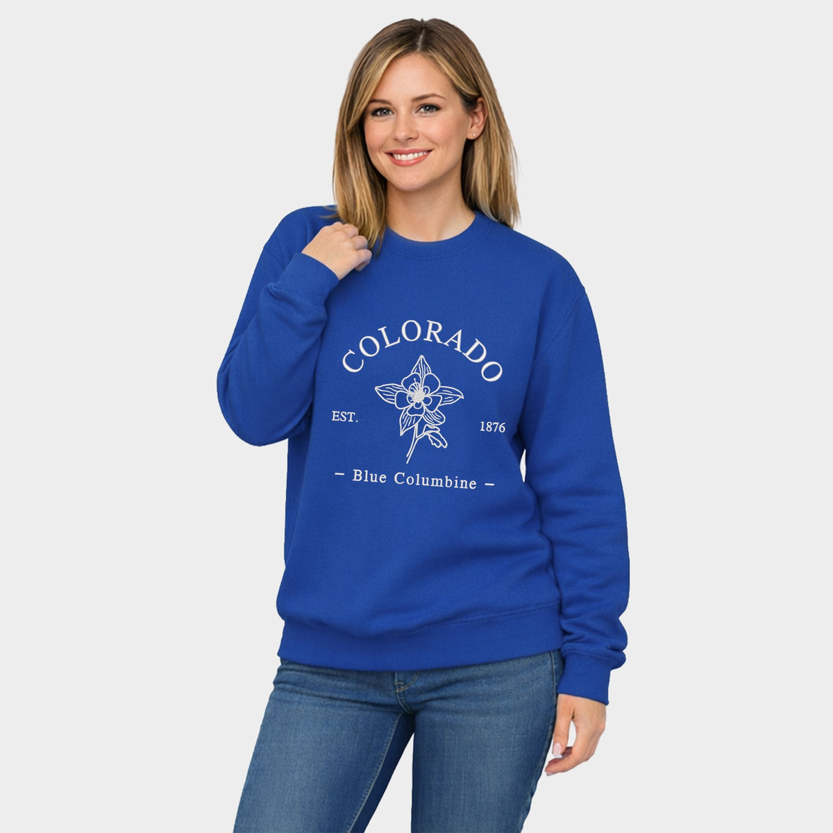 Embroidered Colorado Flower - Women's Graphic Sweatshirt