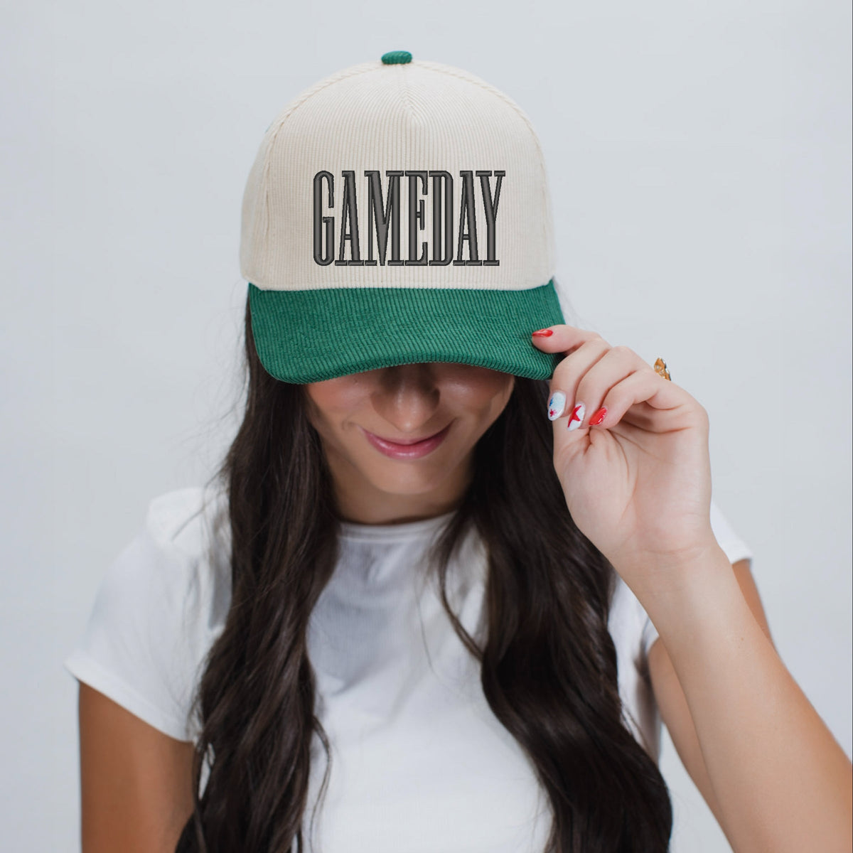 Embroidered Game Day Condensed - Women's Corduroy Trucker Hat