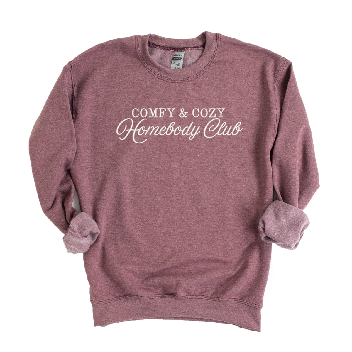 Embroidered Comfy & Cozy Homebody Club - Women's Graphic Sweatshirt