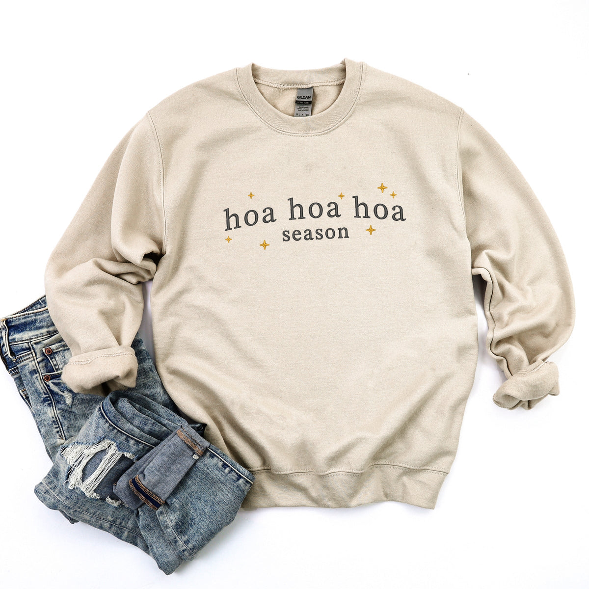 Embroidered Hoa Hoa Hoa Season - Women's Graphic Sweatshirt