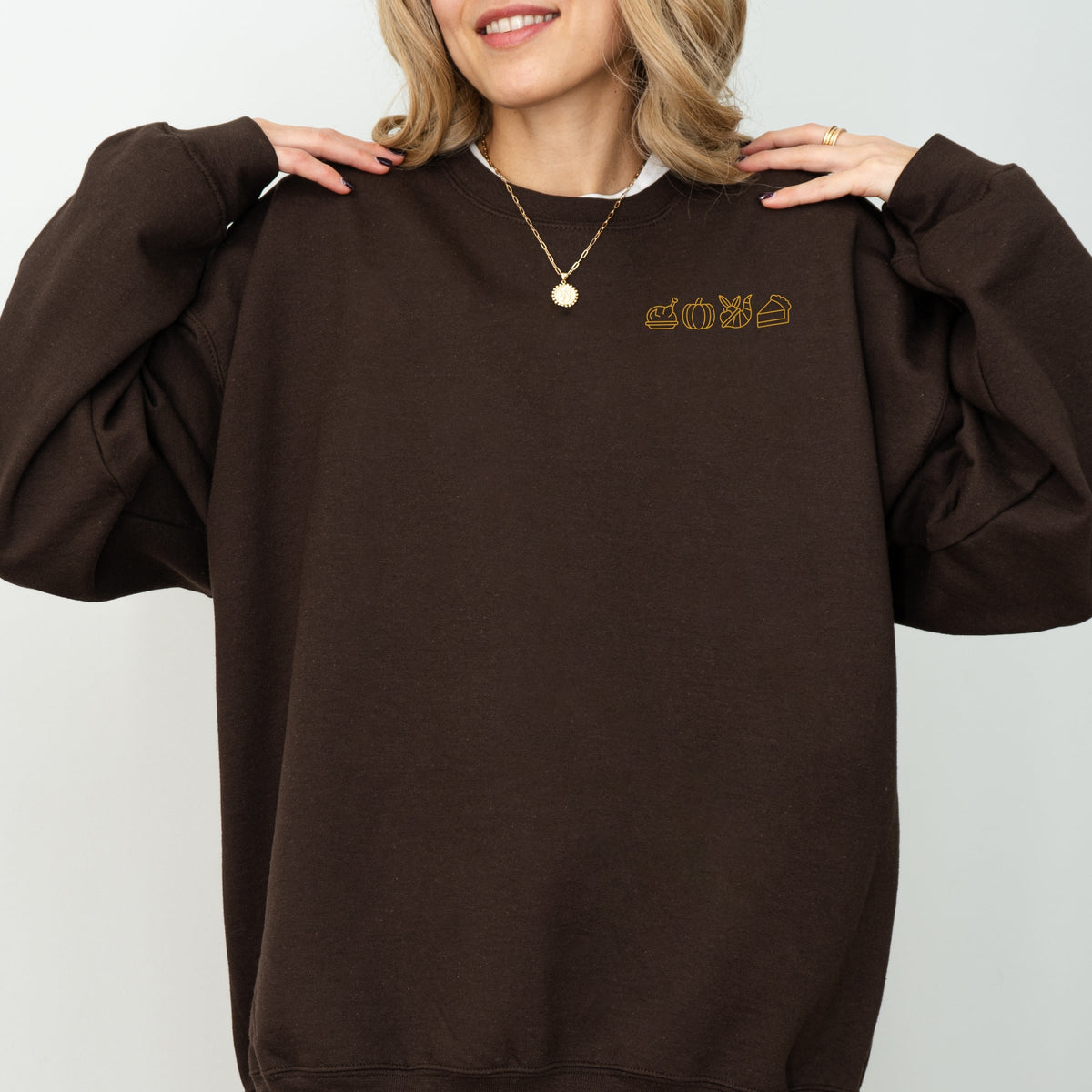 Embroidered Thanksgiving Icons - Women's Sweatshirt