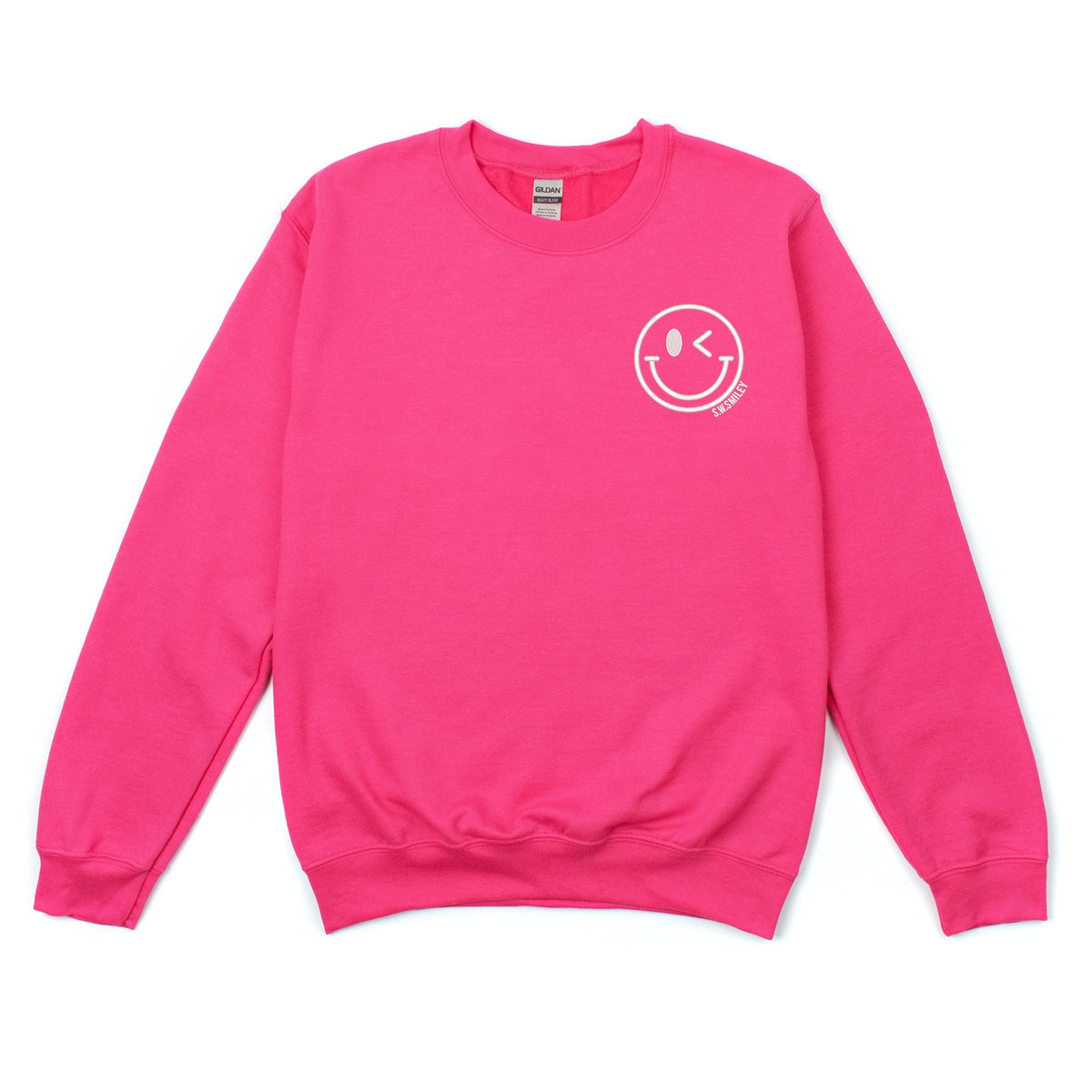 S.W.Smiley Embroidered Smiley Face Outline - Women's Graphic Sweatshirt