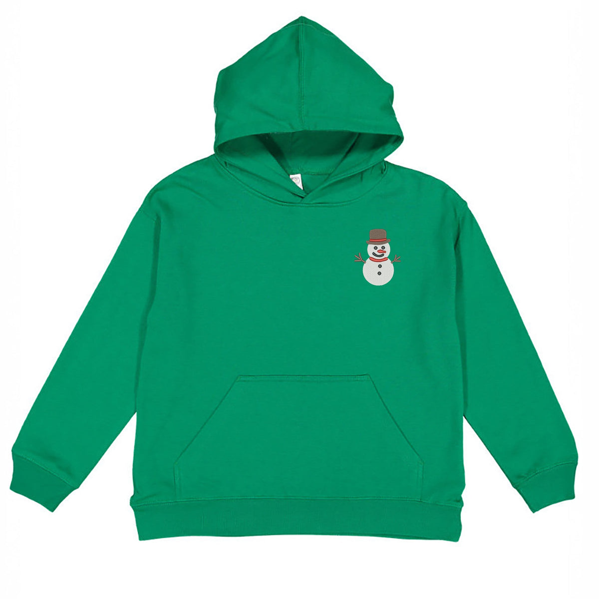 Embroidered White Snowman - Youth Graphic Hoodie