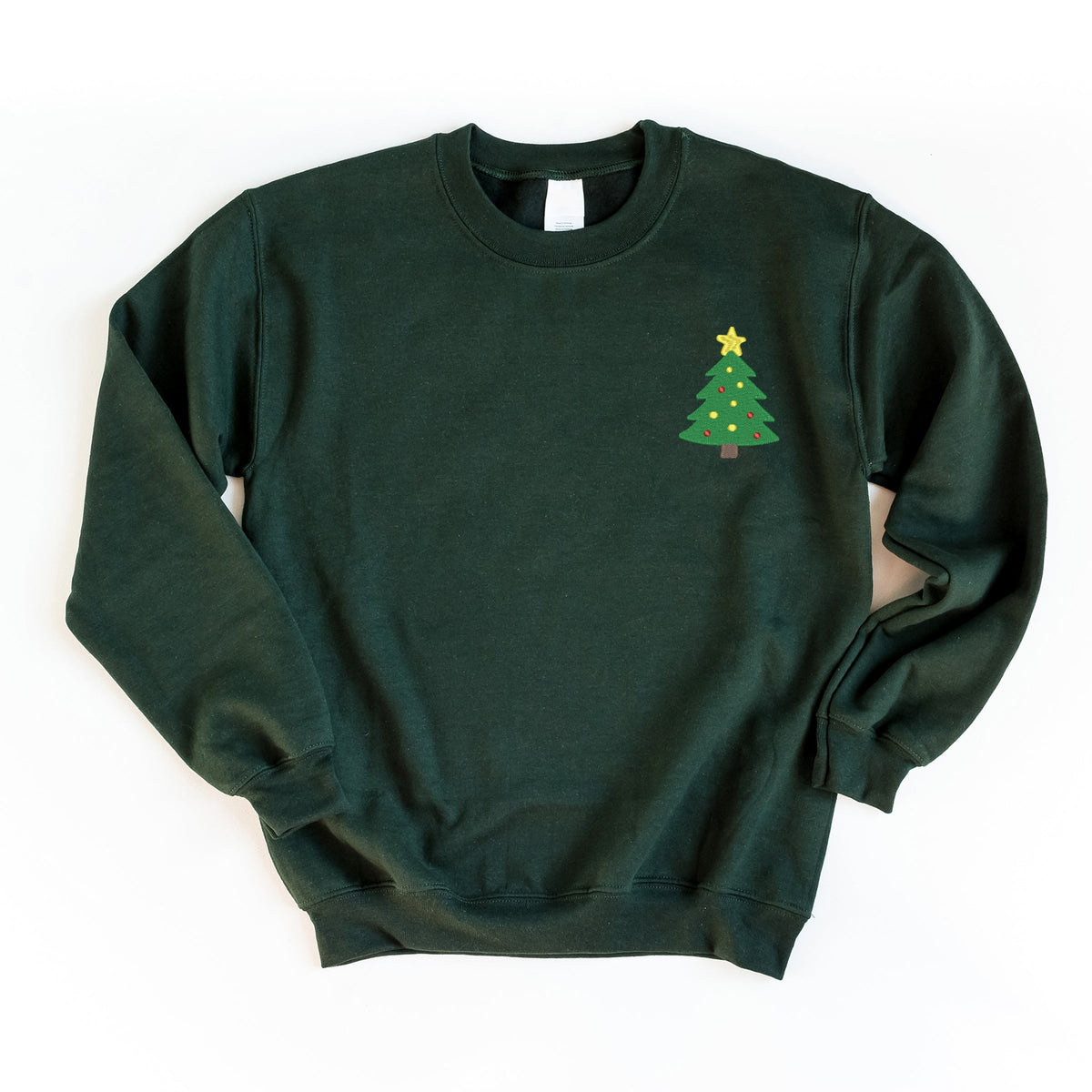 Embroidered Christmas Tree With Ornaments - Women's Graphic Sweatshirt