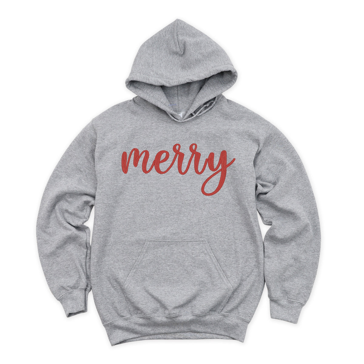 Embroidered Merry Cursive - Women's Graphic Hoodie