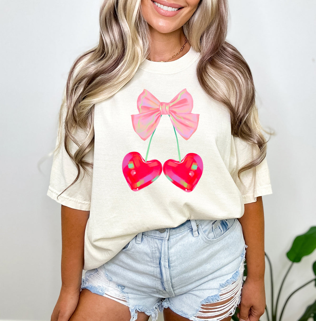 Heart Cherries Coquette | Garment Dyed Tee